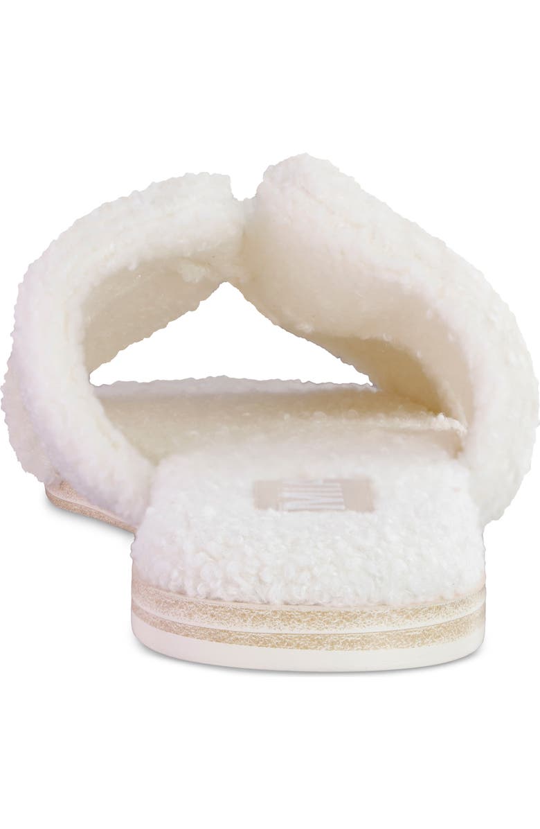 MIA Cosette Faux Shearling Sandal, Alternate, color, White