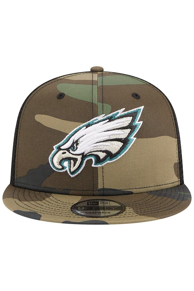Men's New Era Camo Philadelphia Eagles  Main Trucker 9FIFTY Snapback Hat, Alternate, color, Camo