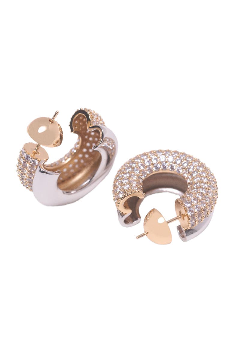 Rhinestone earrings, Alternate, color, Golden / silver