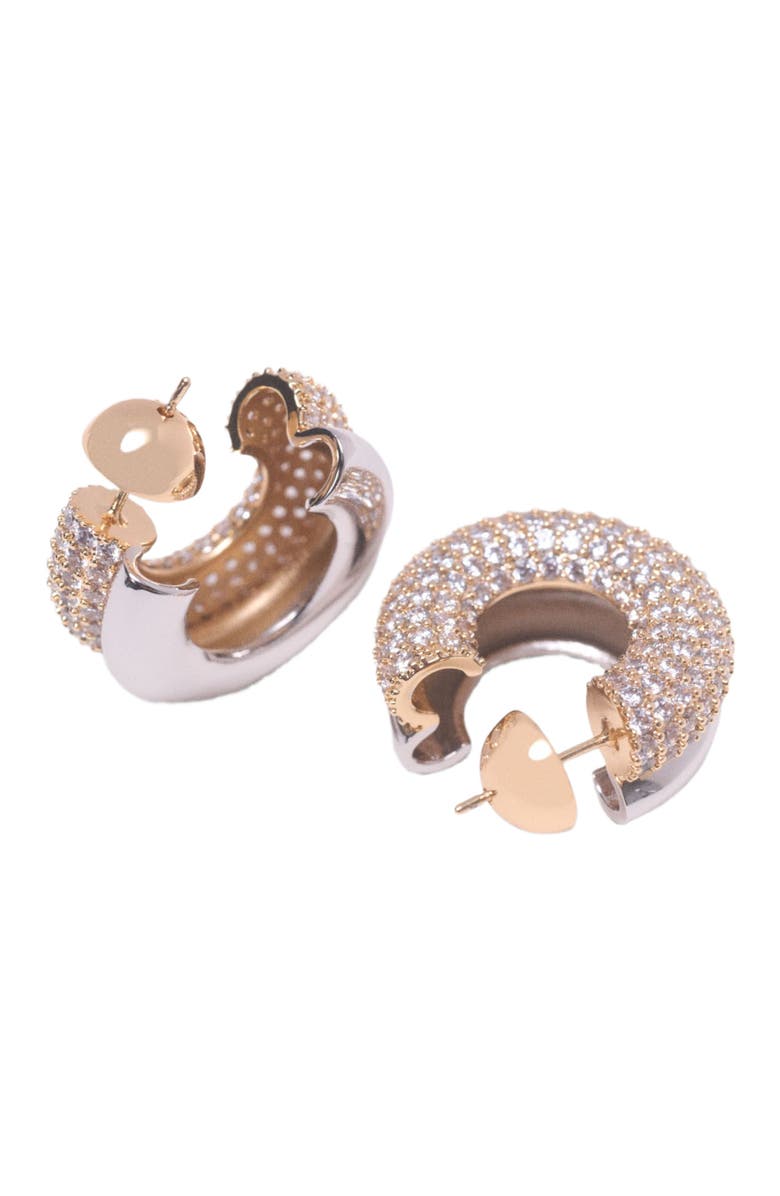 maje Rhinestone earrings, Alternate, color, Gold Silver