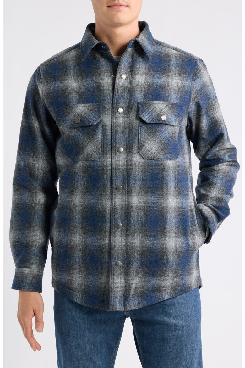 Quilted Umatilla Wool CPO Jacket, Alternate, color, CHARCOAL/ NAVY OMBRE