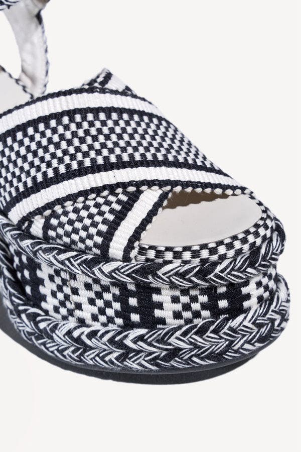 Amambaih Jose High Platform Sandals, Alternate, color, Ivory Black