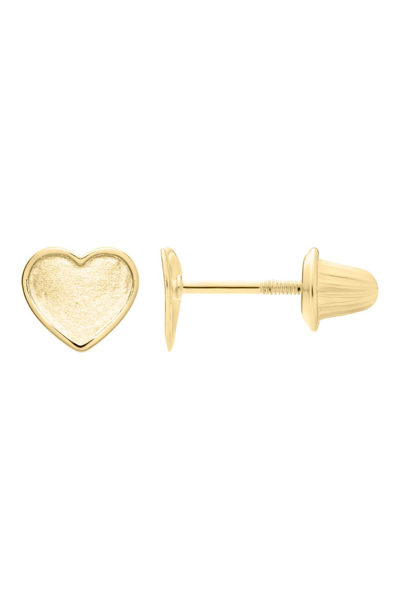 14K Gold Heart Stud Earrings, Alternate, color, GOLD