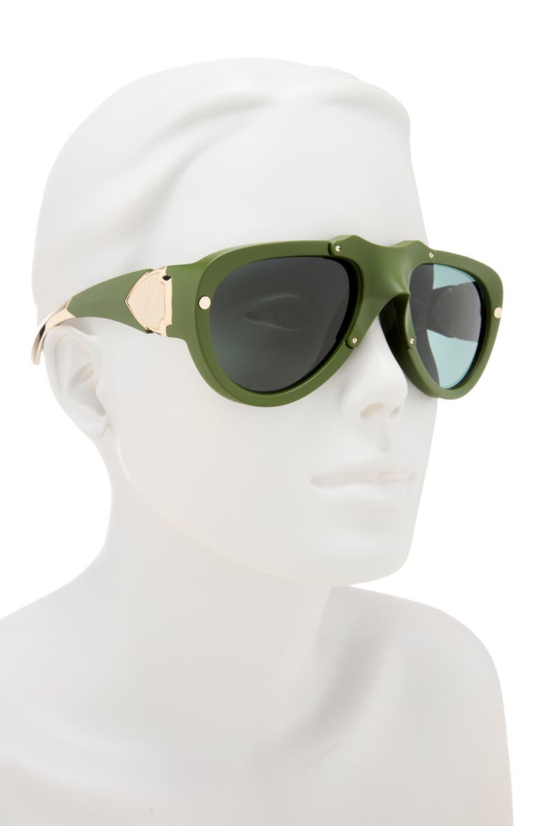 Burberry 57mm Pilot Sunglasses, Alternate, color, Dark Green