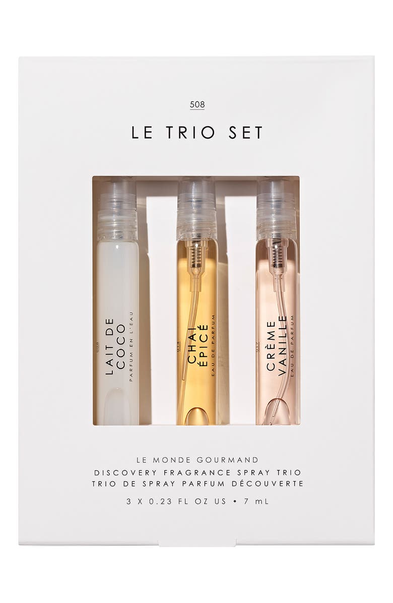 LE MONDE GOURMAND Discovery Fragrance Spray Trio, Main, color, 