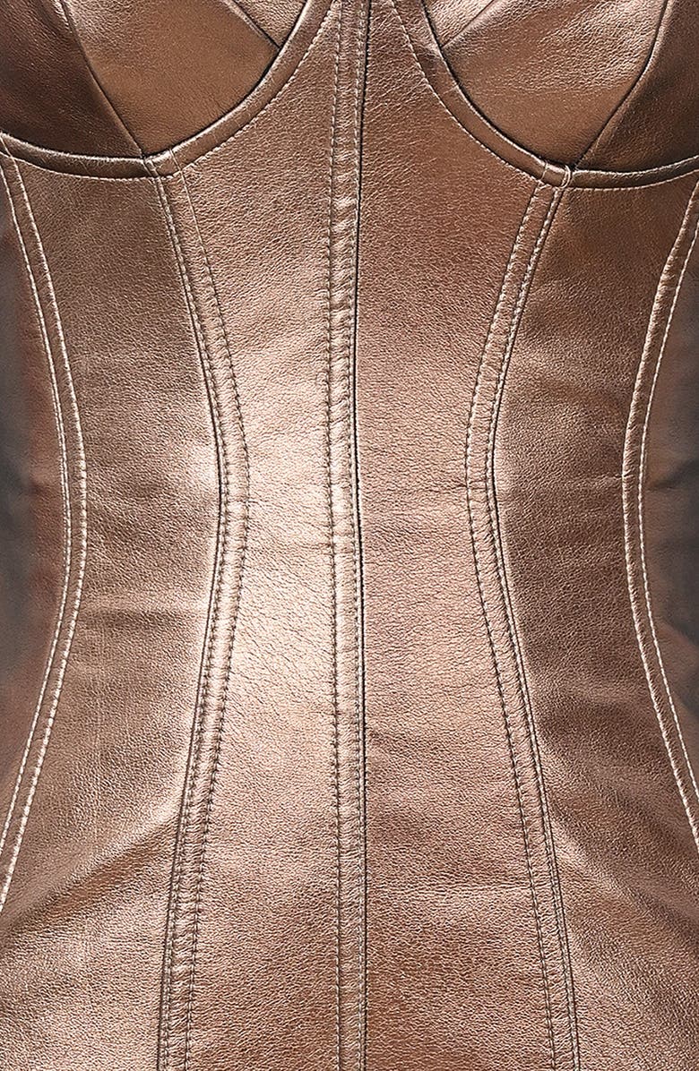 Mistress Rocks Metallic Faux Leather Minidress, Alternate, color,