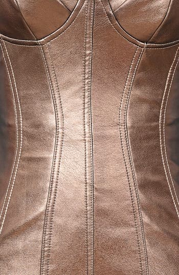 Metallic Faux Leather Minidress