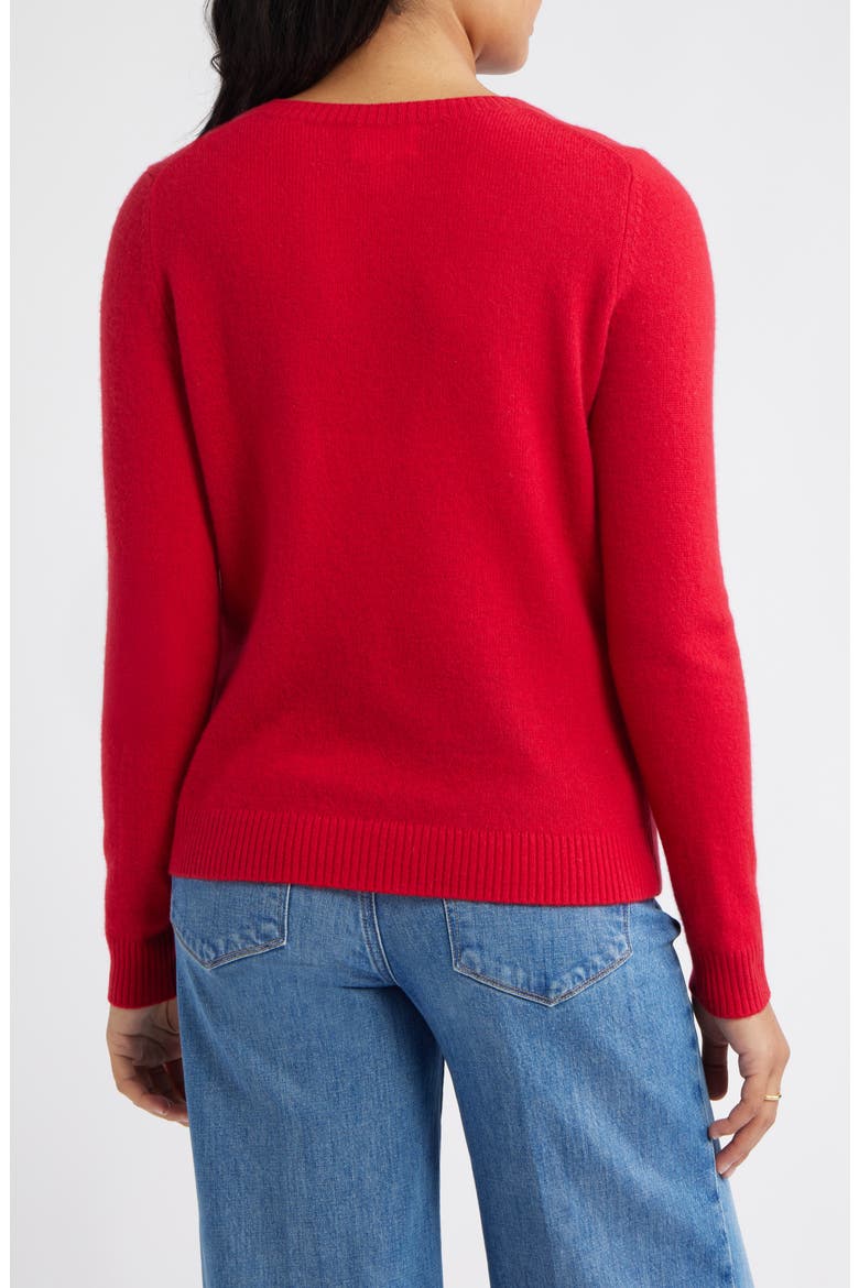Cashmere V-Neck Sweater, Alternate, color, RED LYCHEE