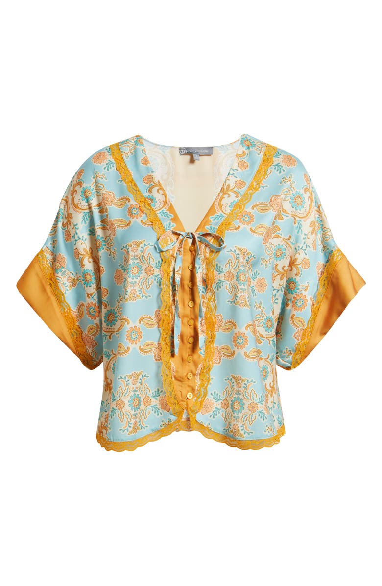 Wit & Wisdom Lace Trim Print Dolman Sleeve Top, Alternate, color, 