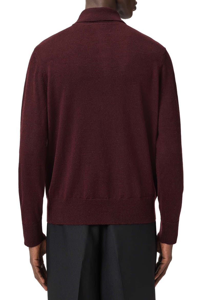 Albany Merino Wool Quarter Zip Polo, Alternate, color, BRONZED RED