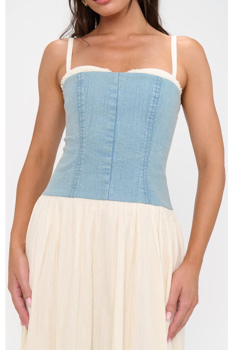 Tiffany Maxi Dress, Alternate, color, Light Indigo With Cream Voile