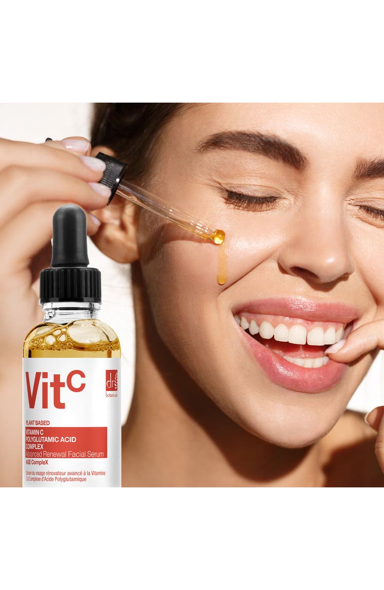 DR BOTANICALS Vitamin C 3% 
Polyglutamic Acid Complex 1% 
Brightening Facial Serum 30ml, Alternate, color, White