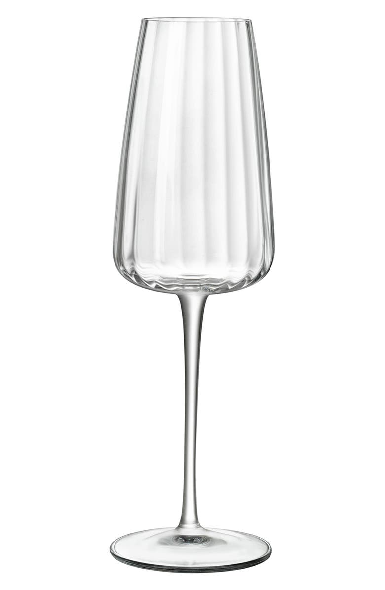 Luigi Bormioli Optica Set of 4 Sparkling Wine Flutes, Main, color, Clear