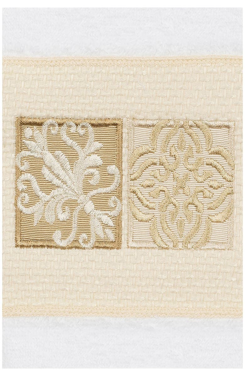 Linum Home Textiles Vivian 3-Piece Embellished Towel - White, Alternate, color, White