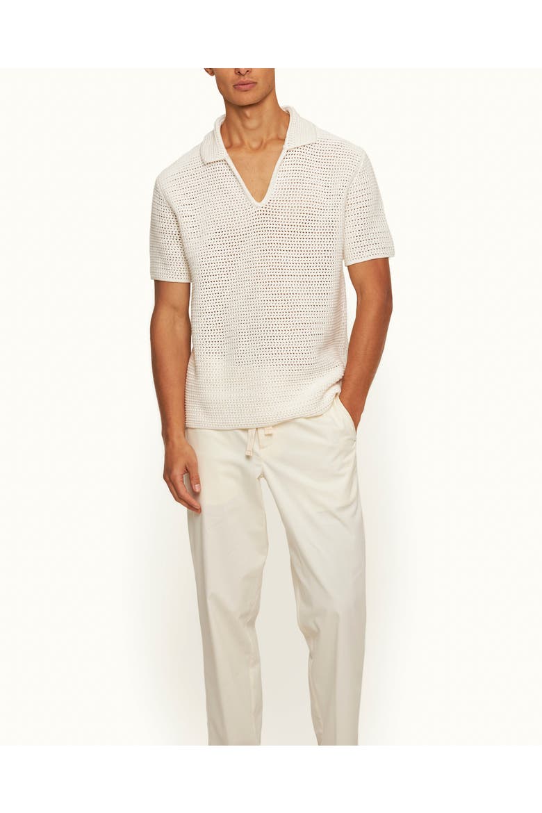 Batten Crochet Polo Shirt, Main, color, Sea Mist