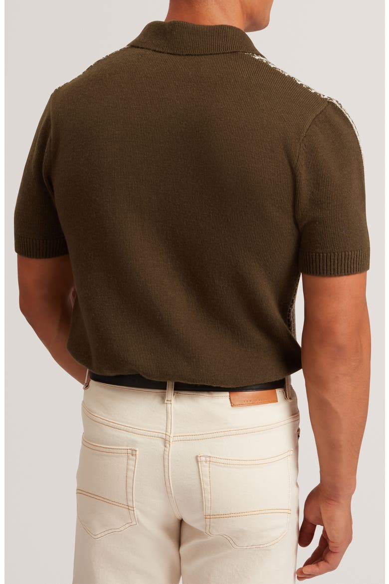Kolomer Textured Herringbone Polo, Alternate, color, OLIVE