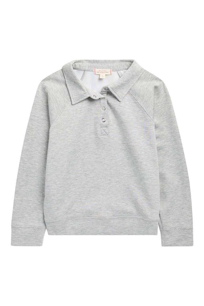 Kids' Cloud Luxe Polo Sweatshirt, Main, color, HEATHER GREY