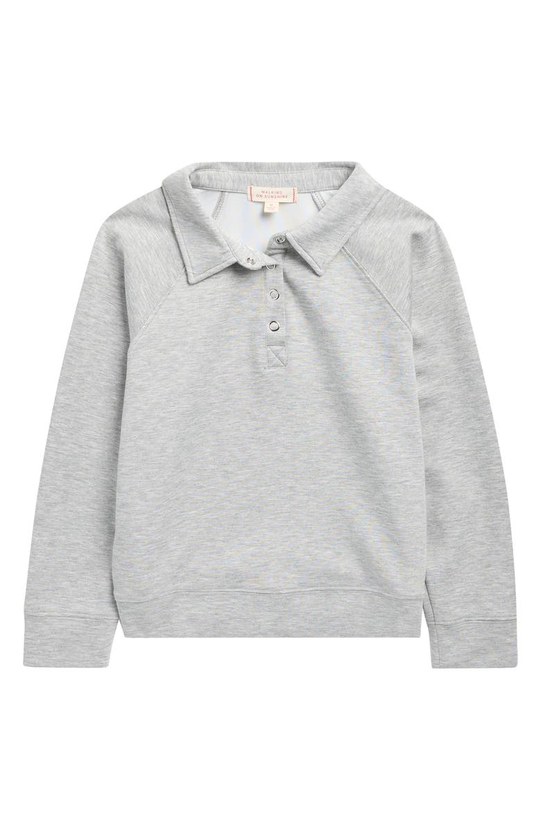 Walking on Sunshine Kids' Cloud Luxe Polo Sweatshirt, Main, color, Heather Grey