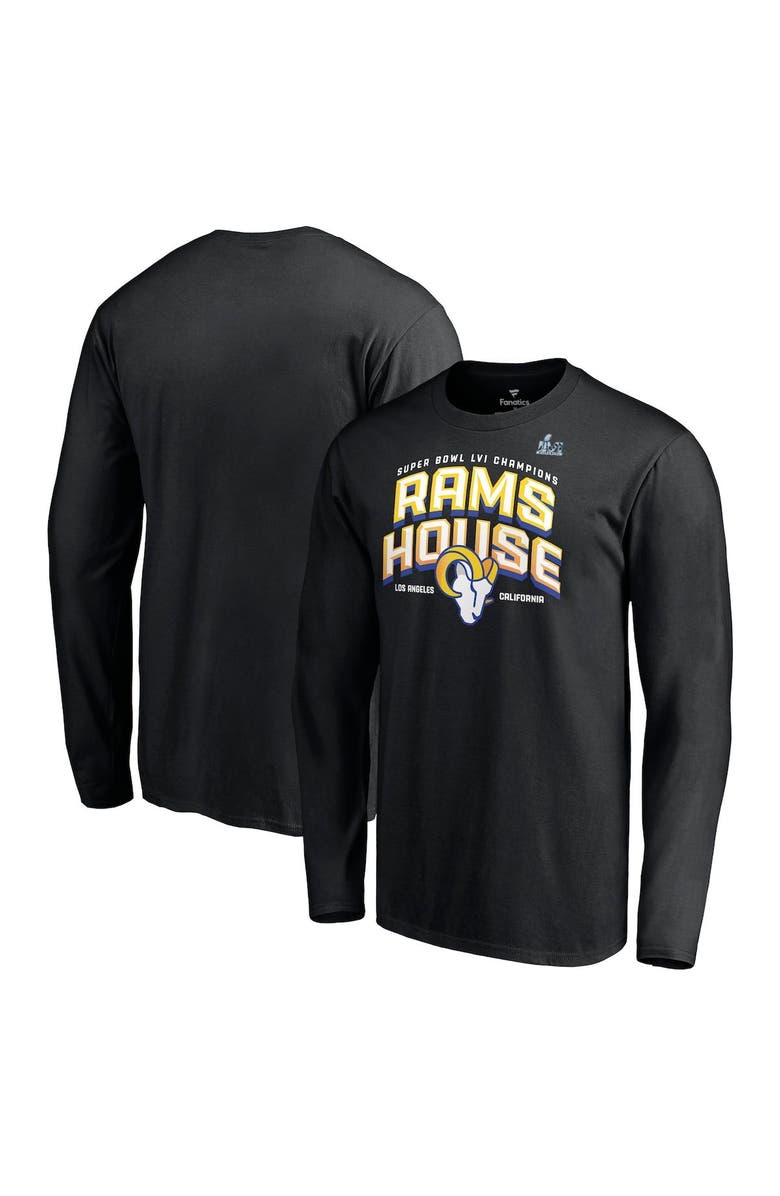 FANATICS Men's Fanatics Branded Black Los Angeles Rams Super Bowl LVI Champions Hometown Long Sleeve T-Shirt, Main, color, 