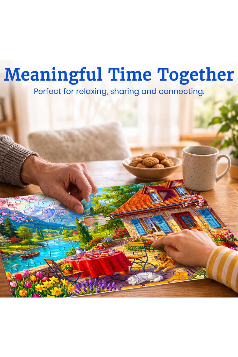100 Piece Jigsaw Puzzles for Adults & Seniors - 4 Pack Large Piece Puzzle Set, Alternate, color, Seasons