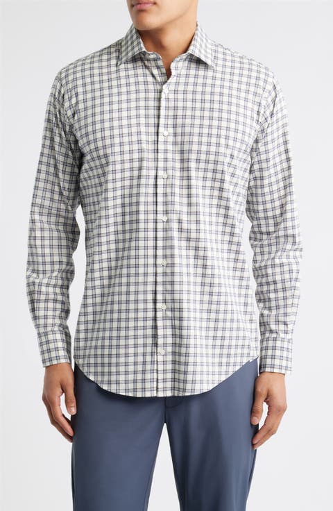 Lenox Stretch Cotton Blend Button-Up Sport Shirt
