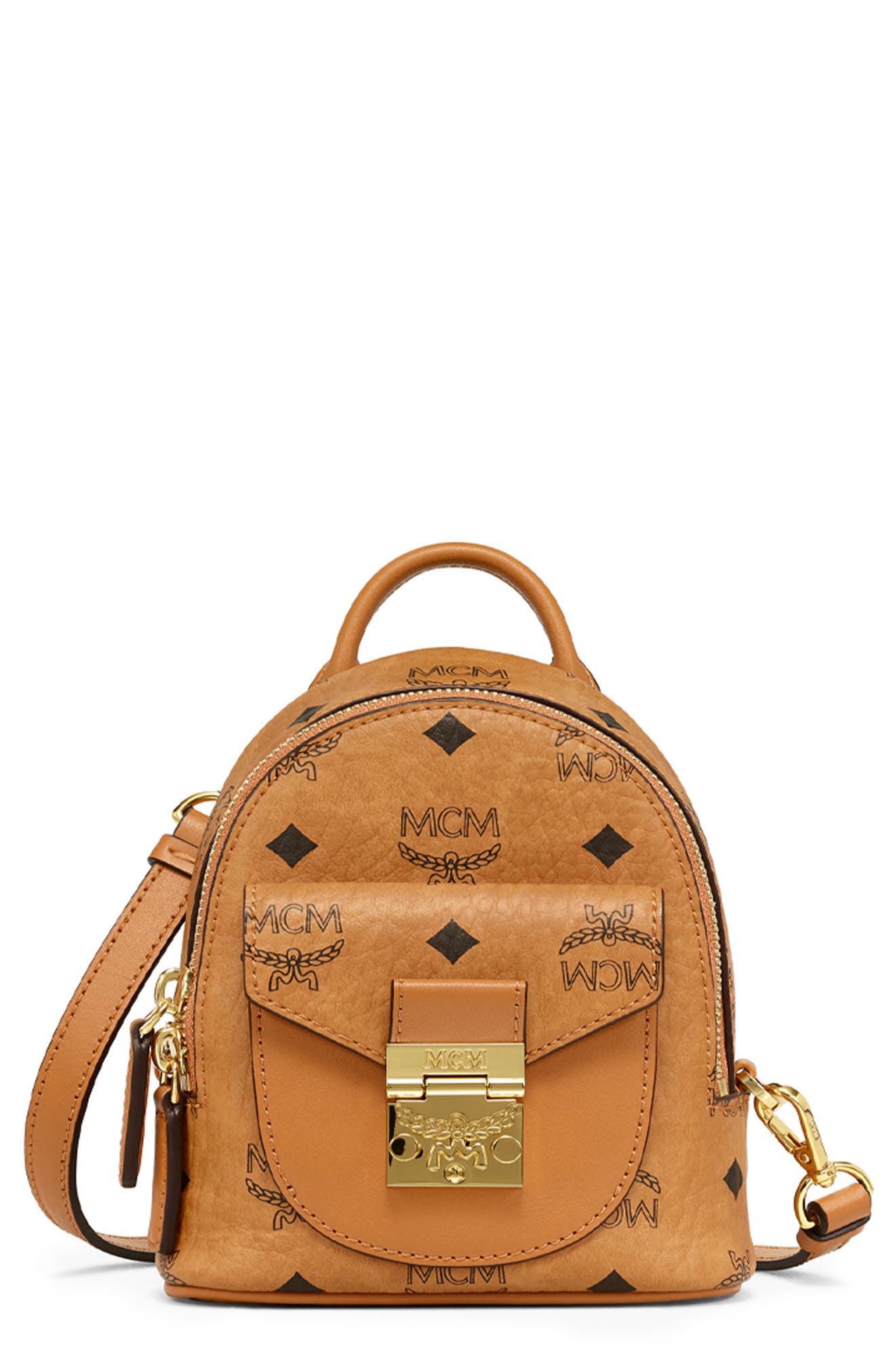 MCM Mini Patricia Visetos Canvas Crossbody Bag, Main, color, 