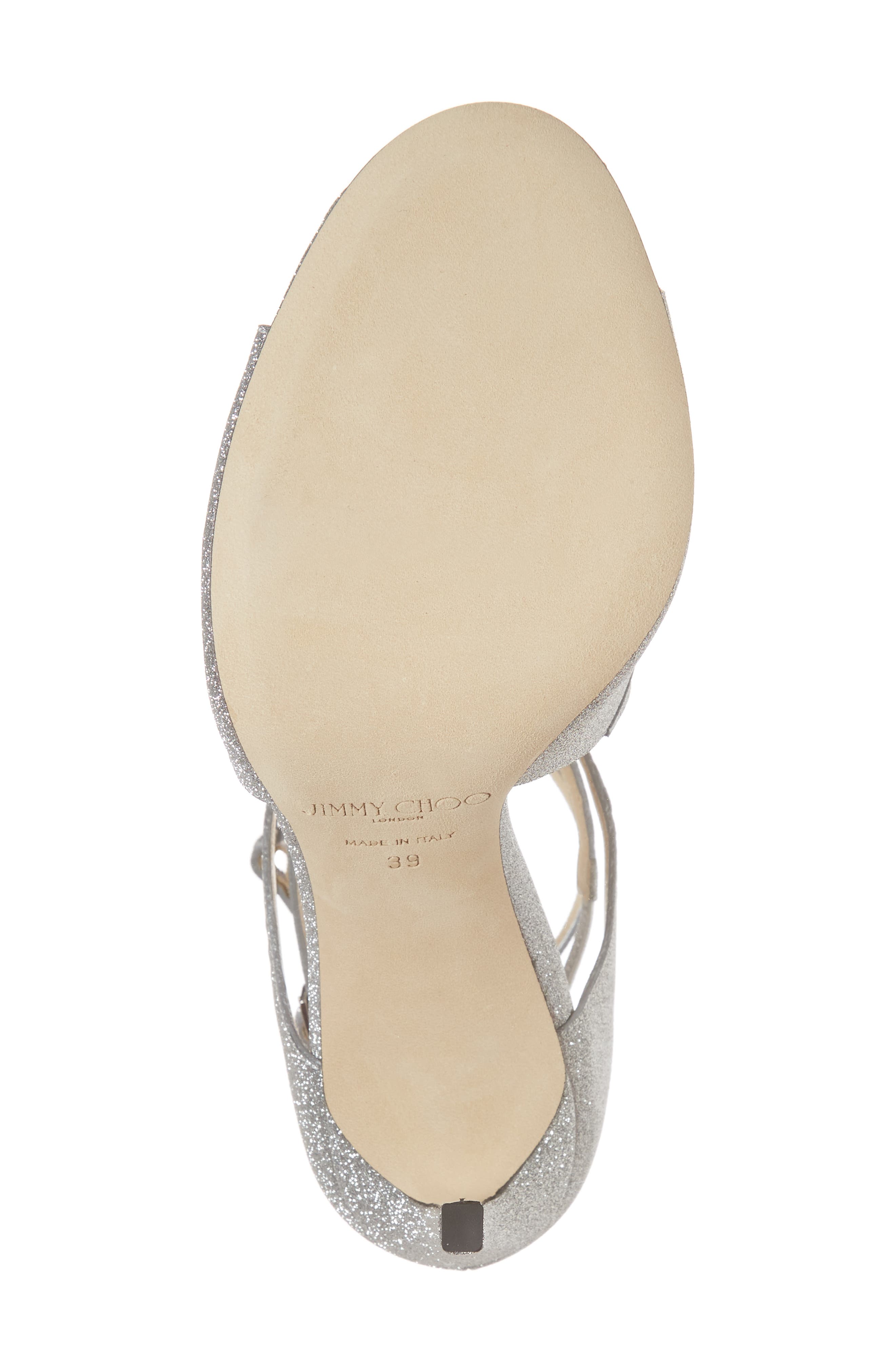 Jimmy Choo Lang Glitter Leather Sandal, Alternate, color, 