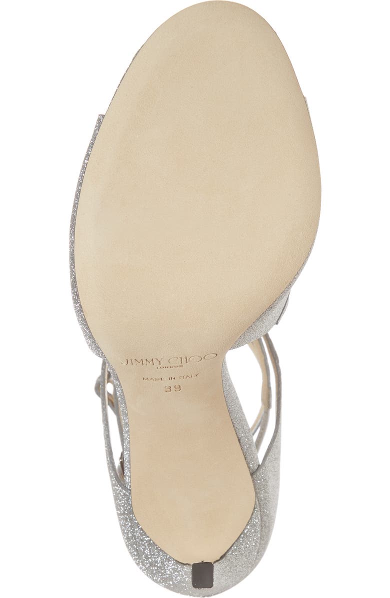 Jimmy Choo Lang Glitter Leather Sandal, Alternate, color,