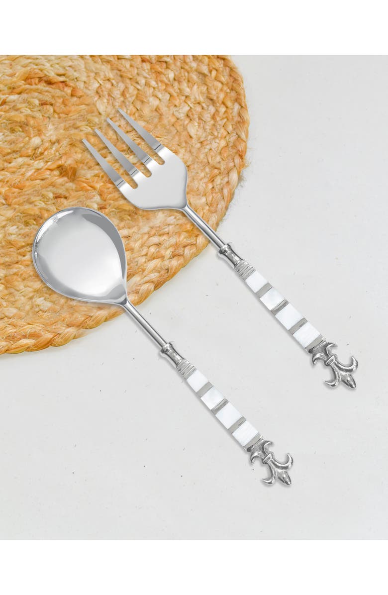 Tiramisu Mother-of-Pearl 2-Piece Salad Serving Set, Alternate, color, Ivory