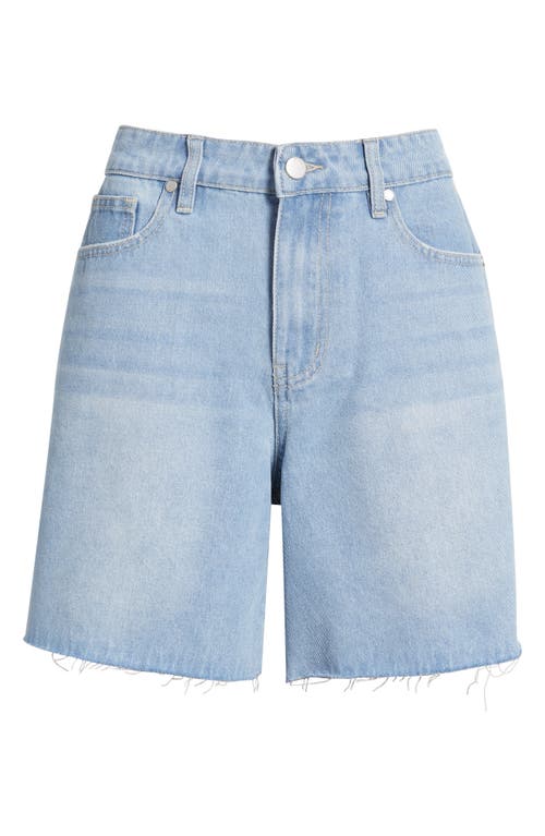 Ptcl Remi High Waist Cuf Off Denim Shorts In Faded Indigo