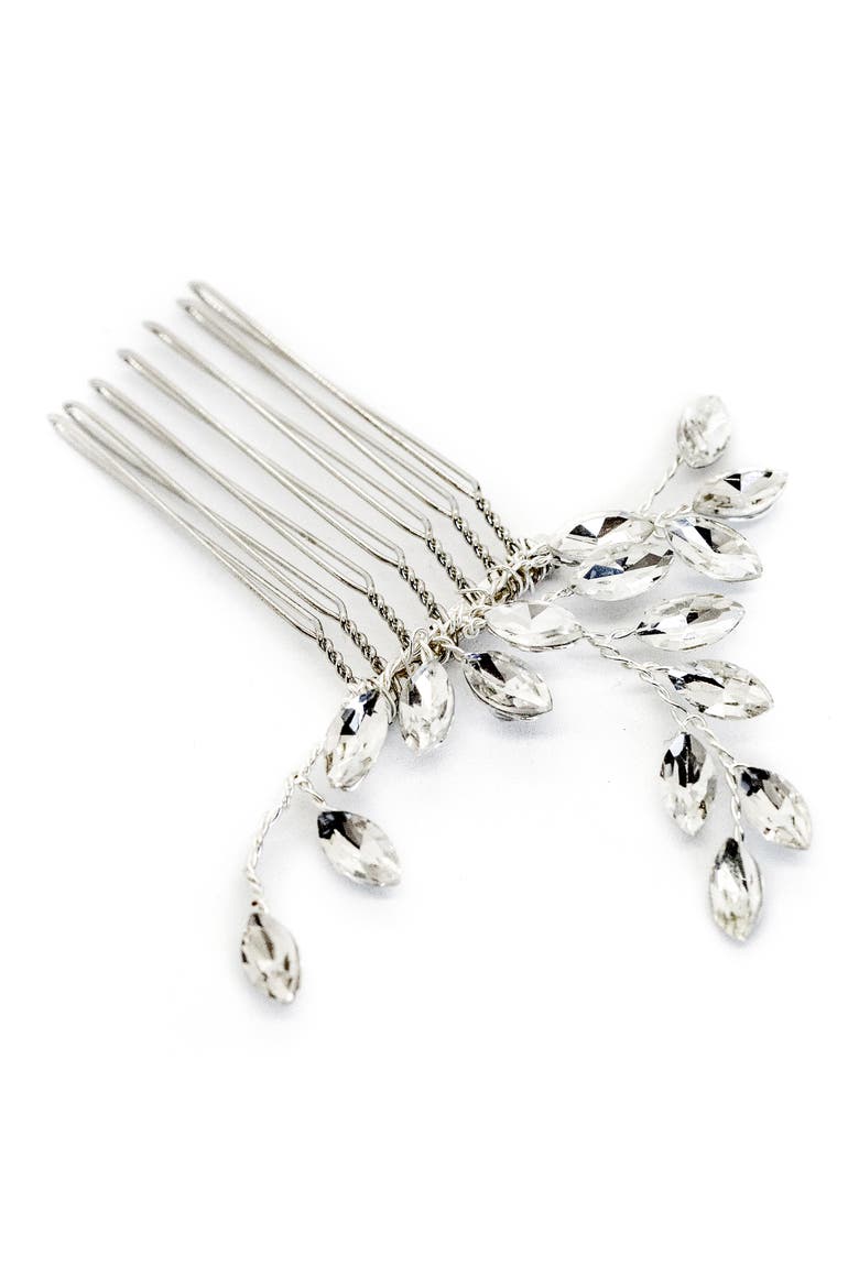 Nicoletta Crystal Comb, Main, color, SILVER