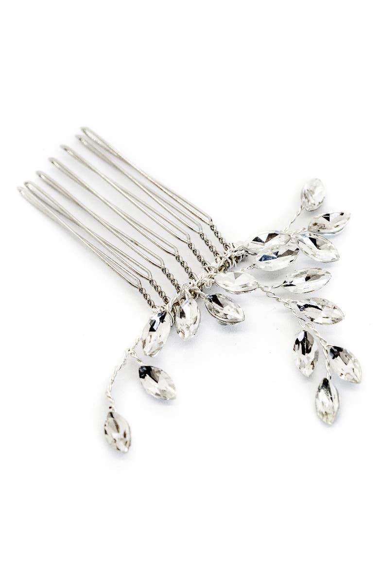 Brides & Hairpins Nicoletta Crystal Comb, Main, color, Silver