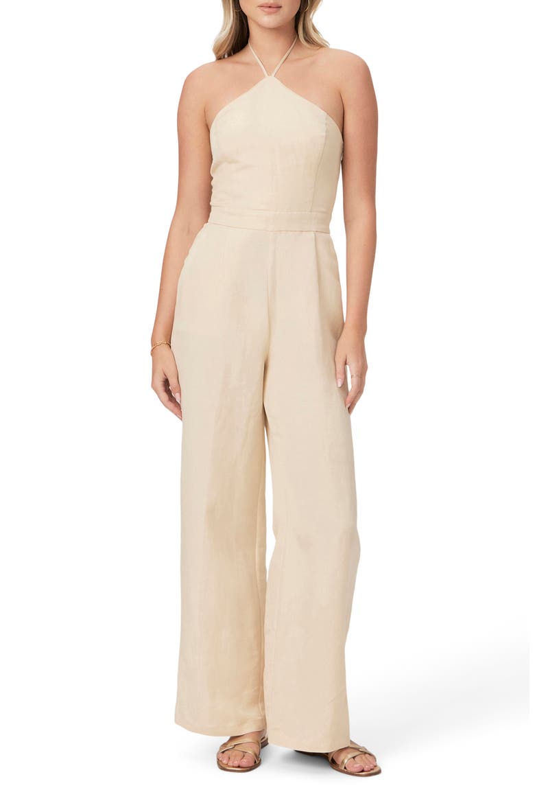 Thandie Linen Blend Jumpsuit, Main, color, SEASHELL