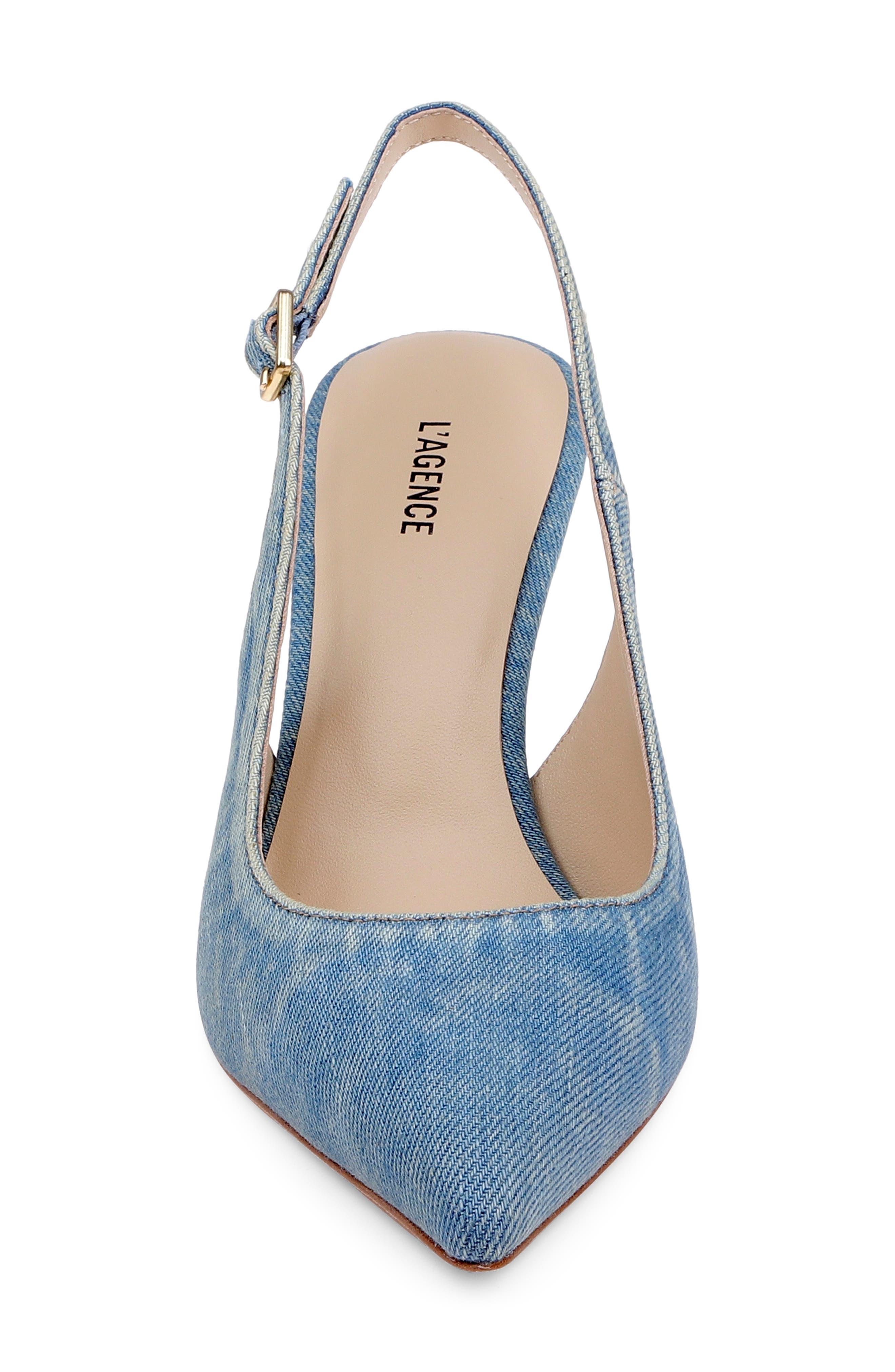 L'AGENCE Vichy Slingback Pump, Alternate, color, Blue Denim