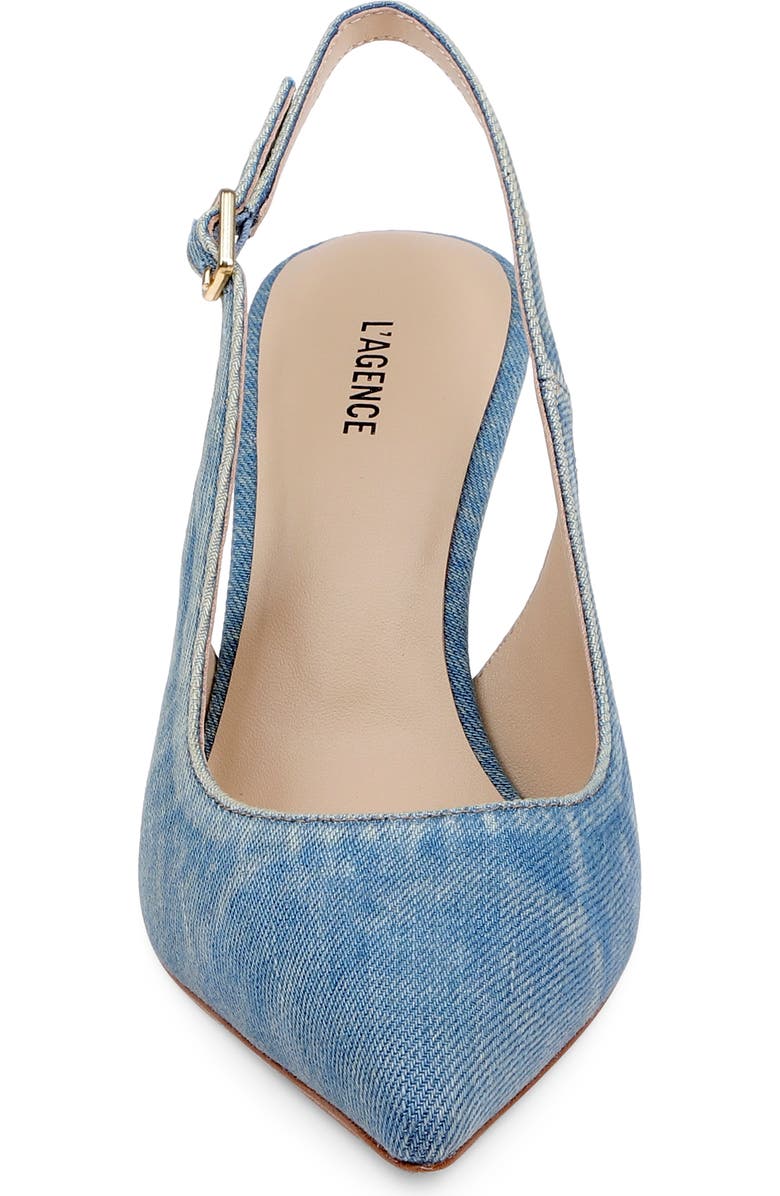 L'AGENCE Vichy Slingback Pump, Alternate, color, Blue Denim