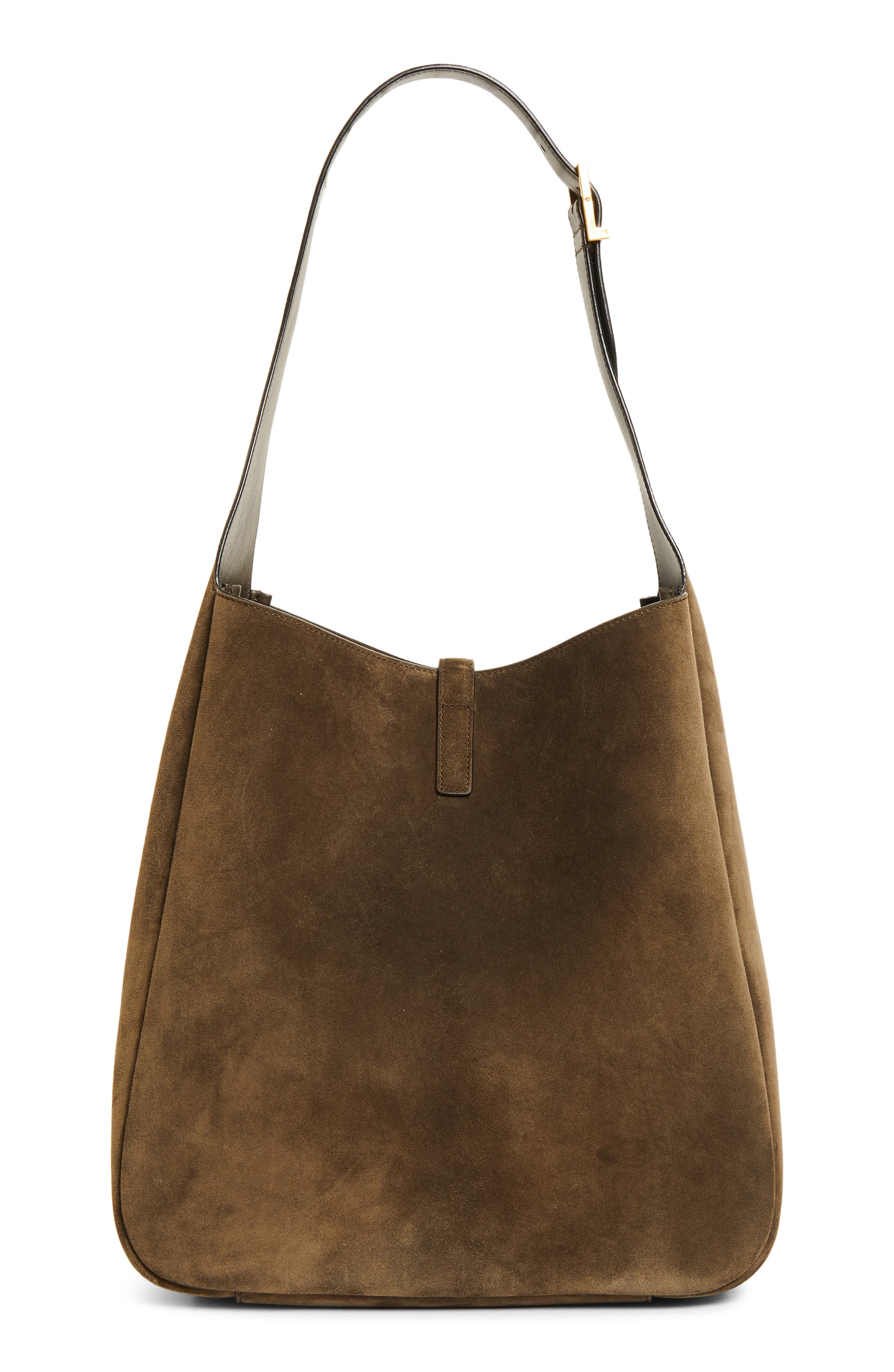 Saint Laurent Large 5 à 7 Leather Hobo Bag, Alternate, color, Light Musk