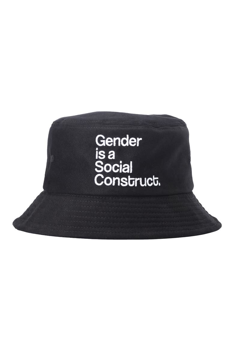 Gender Is Bucket Hat, Main, color, BLACK/ WHITE