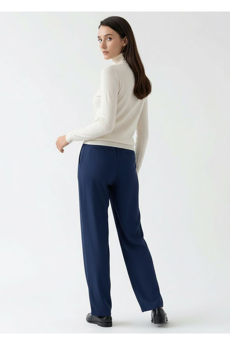 Elastic Waist Drawstring Regular Pants, Alternate, color, NAVY
