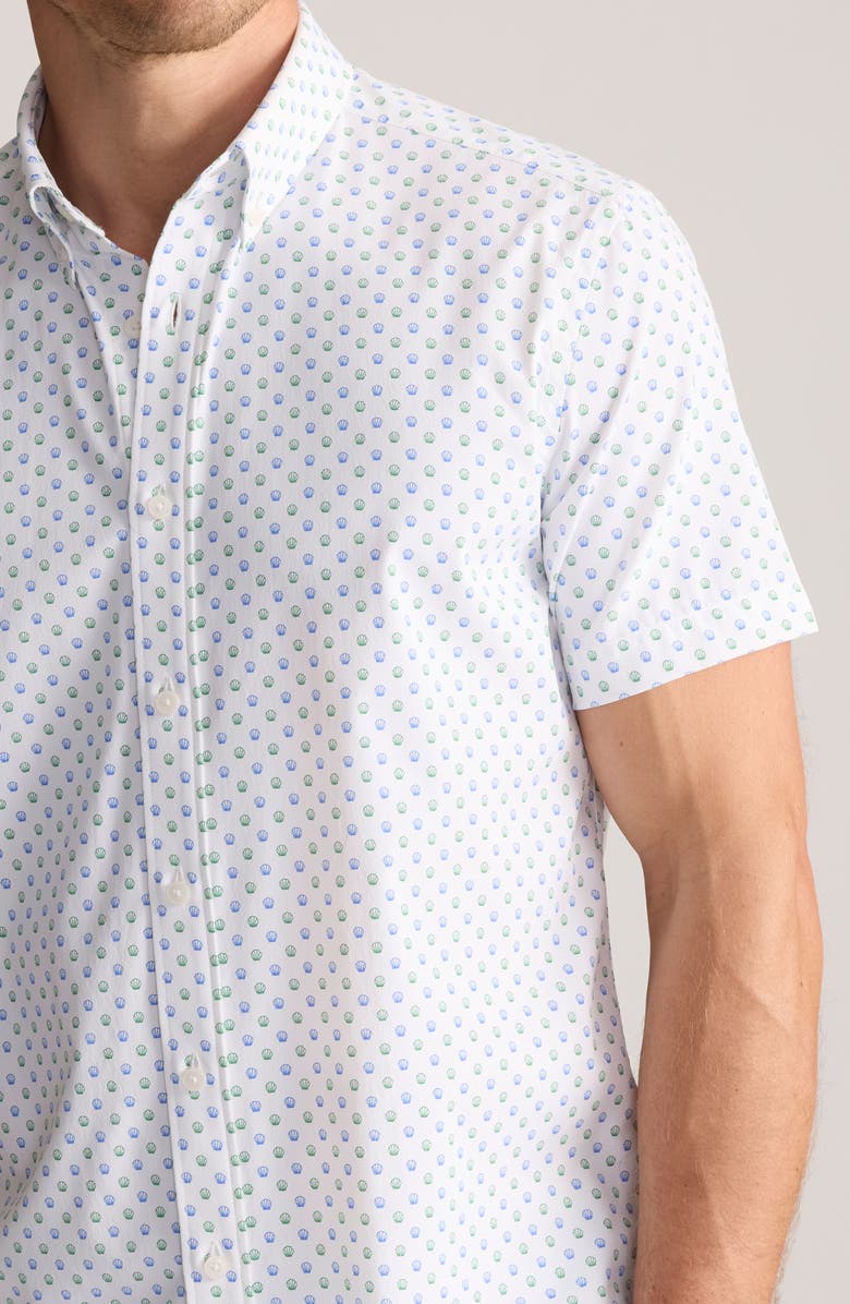 UNTUCKit Short Sleeve Performance Button-Up Shirt, Alternate, color, Green Blue