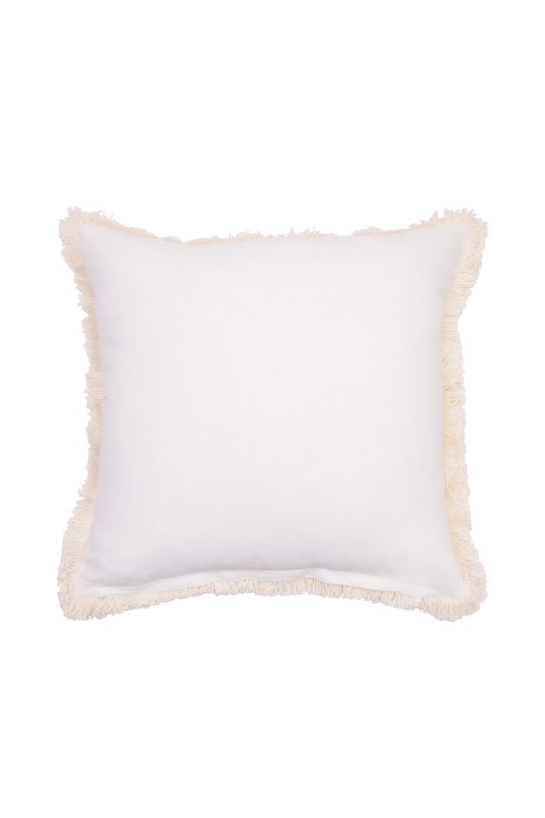 Little Garden Rabbit Bunny Fringed Graphic Print Throw Pillow, 18" x 18", Alternate, color, Yellow