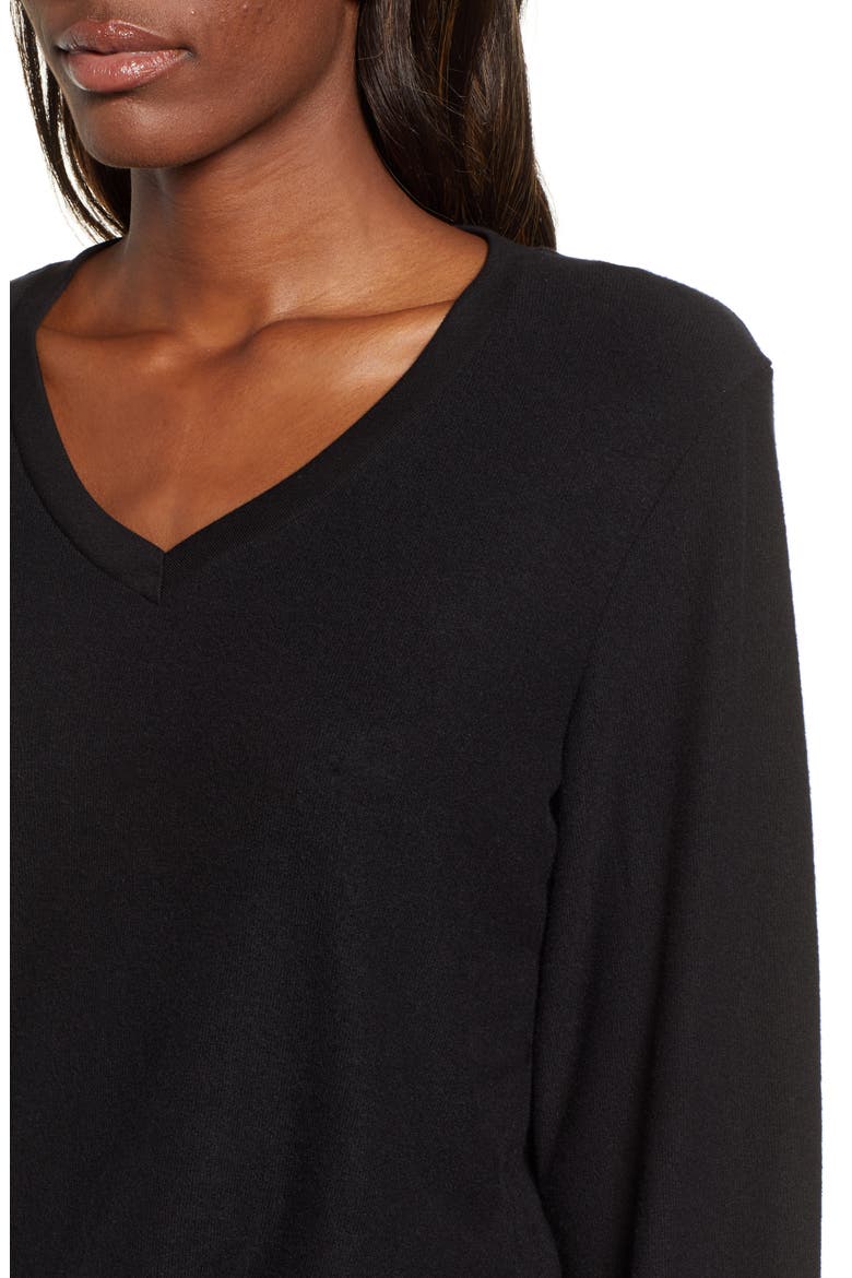Baggy Beach V-Neck Top, Alternate, color, TRUE BLACK