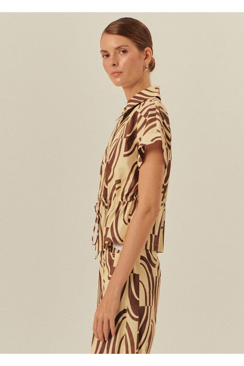 Jocelyn Cotton Shirt, Alternate, color, BROWN