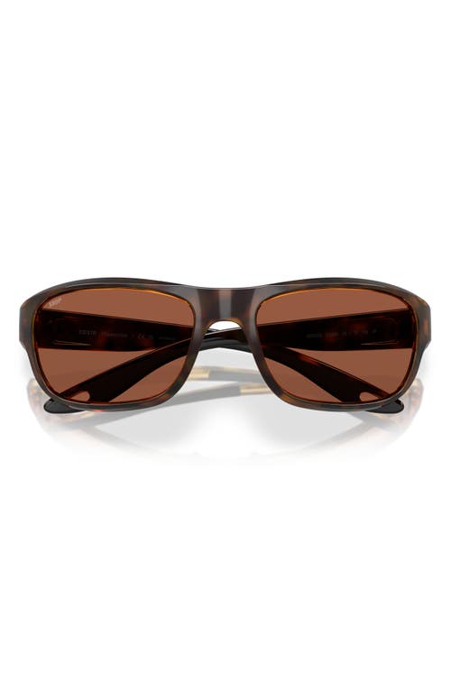 Costa Del Mar Clipperton 58mm Polarized Rectangular Sunglasses In Tortoise/copper 580p