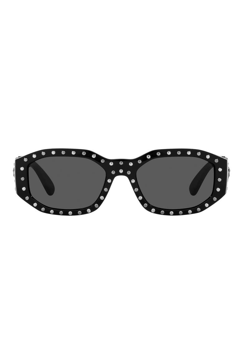Biggie 53mm Round Sunglasses, Main, color, CRYSTAL GREY