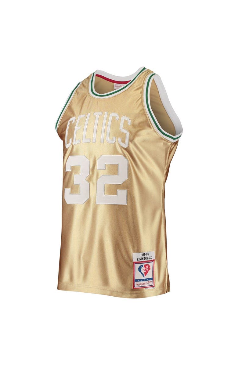Mitchell & Ness Men's Mitchell & Ness Kevin McHale Gold Boston Celtics 75th Anniversary 1985/86 Hardwood Classics Swingman Jersey, Alternate, color,