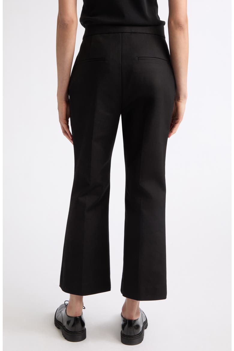 Sullivan Creased Flare Cotton Twill Pants, Alternate, color, BLACK