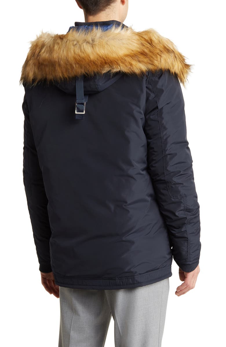 Robert Graham Faux Fur Trim Hooded Nylon Jacket, Alternate, color, 