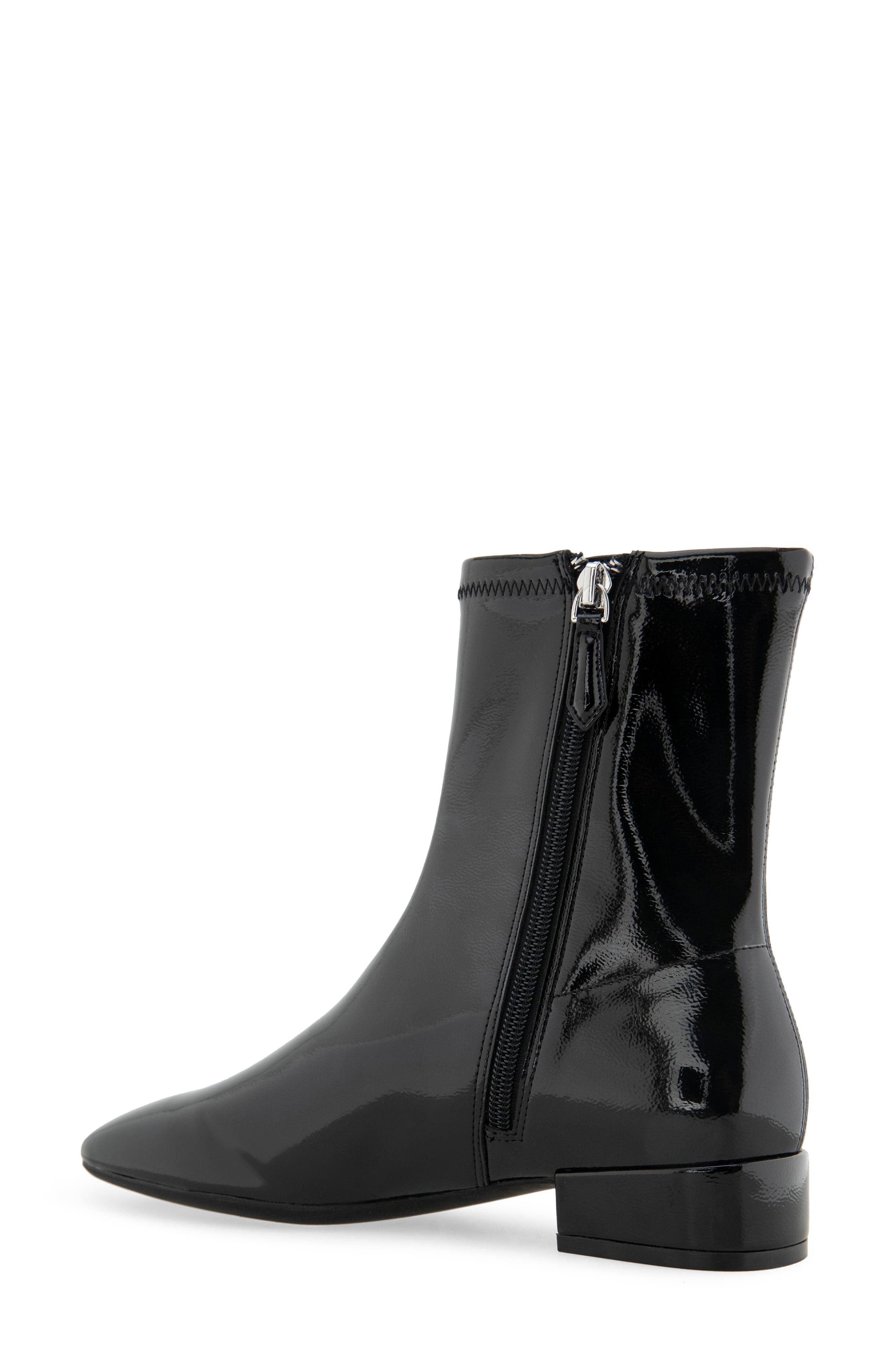 Aerosoles Nina Block Heel Bootie, Alternate, color, Black Crinkled Patent