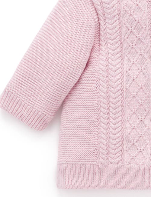 Purebaby Cable Padded Jacket In Pink