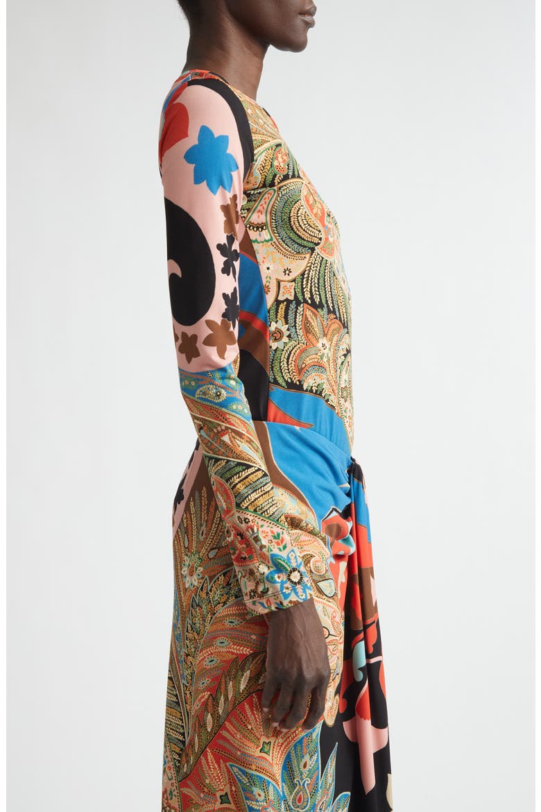 Paisley Long Sleeve Jersey Top, Alternate, color, RED